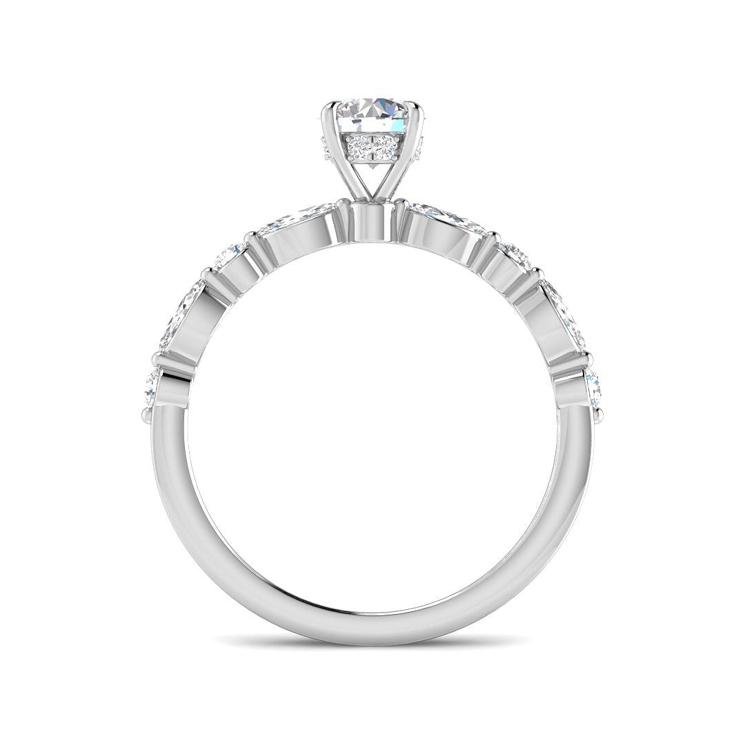 9ct White Gold Marquise Lab Grown Diamond Ring 2