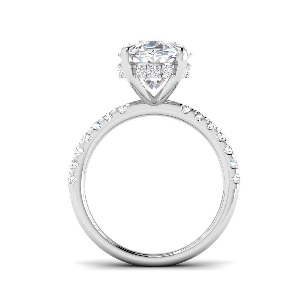 9ct White Gold Oval Lab Grown Diamond Ring 2