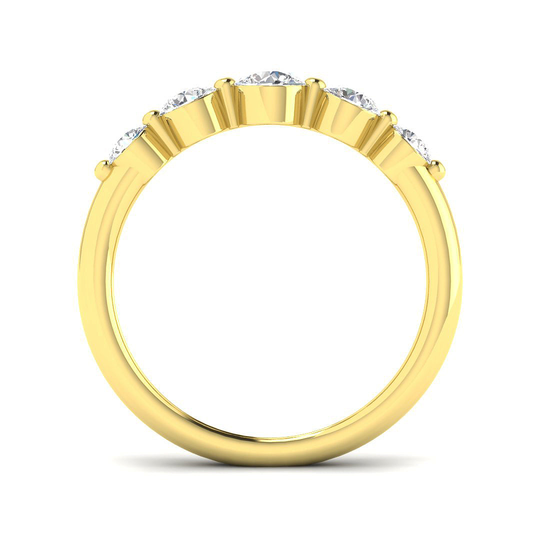 9ct Yellow Gold Round Lab Grown Diamond Ring 2