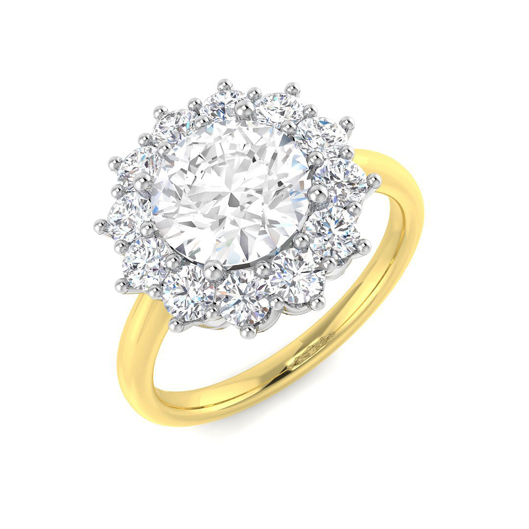 9ct Two Tone Round Cvd Old Cut Ring 1