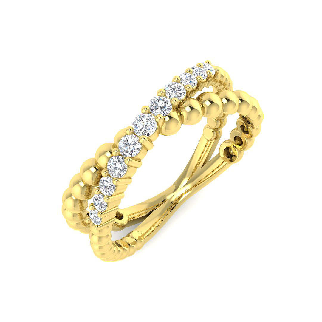 9ct Yellow Gold Round Lab Grown Diamond Ring 1