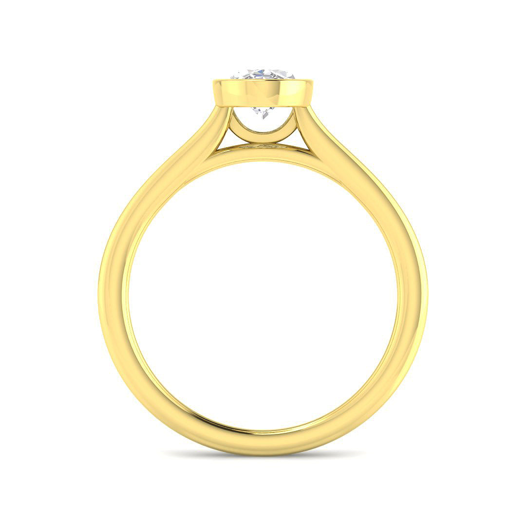 9ct Yellow Gold Oval Lab Grown Diamond Ring 2