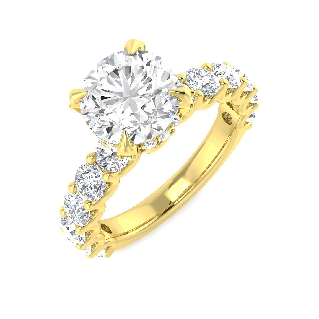 9ct Yellow Gold Round Lab Grown Diamond Ring 1