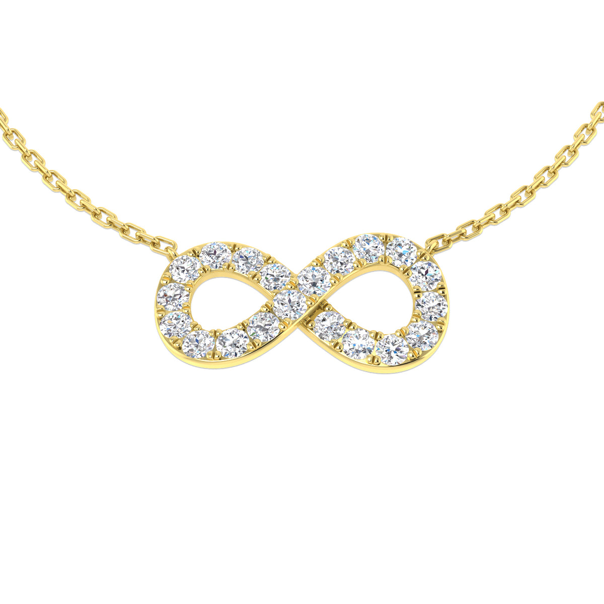 9ct Yellow Gold Round Lab Grown Diamond Pendant 1