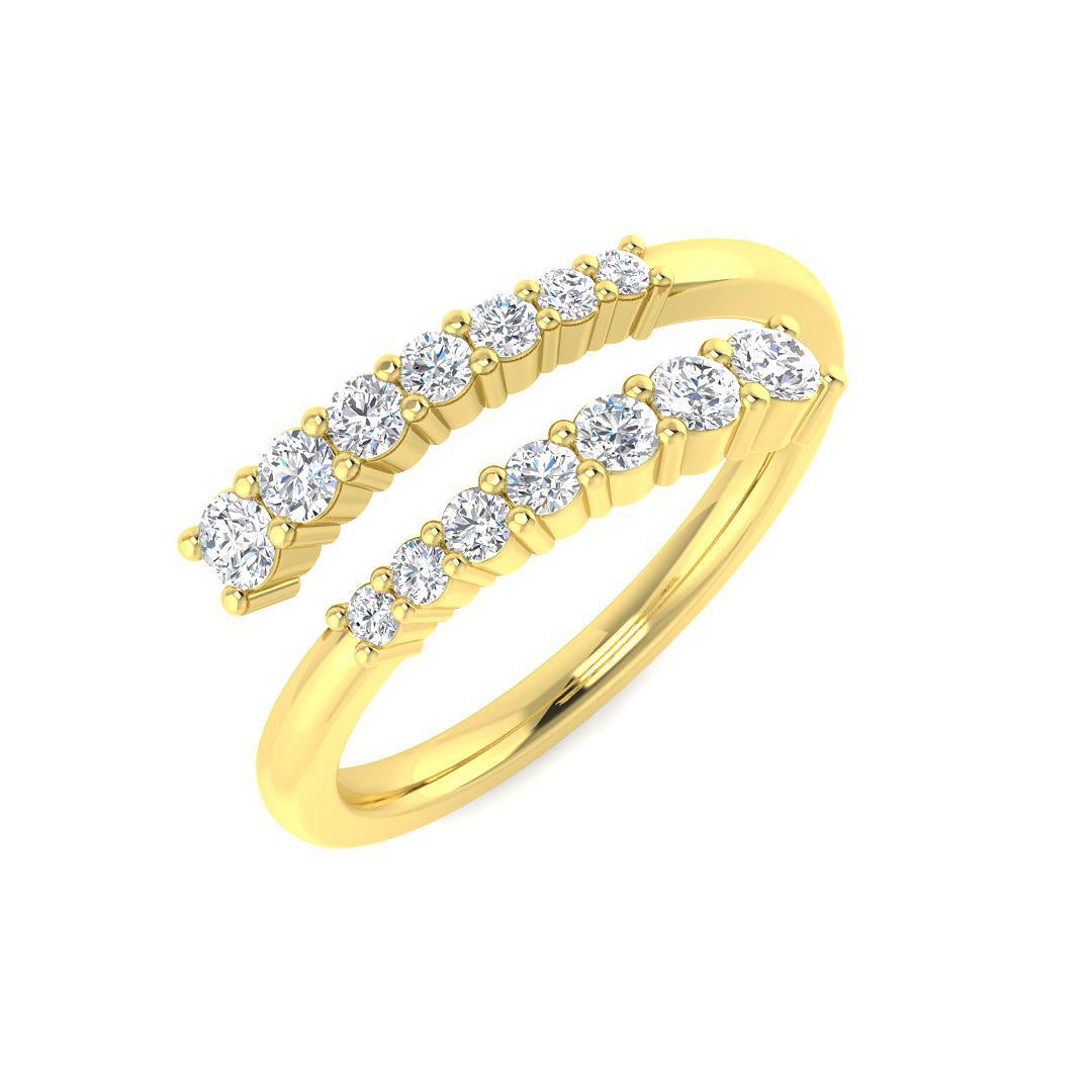9ct Yellow Gold Round Lab Grown Diamond Ring 1
