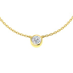 9ct Yellow Gold Round Lab Grown Diamond Necklace 1