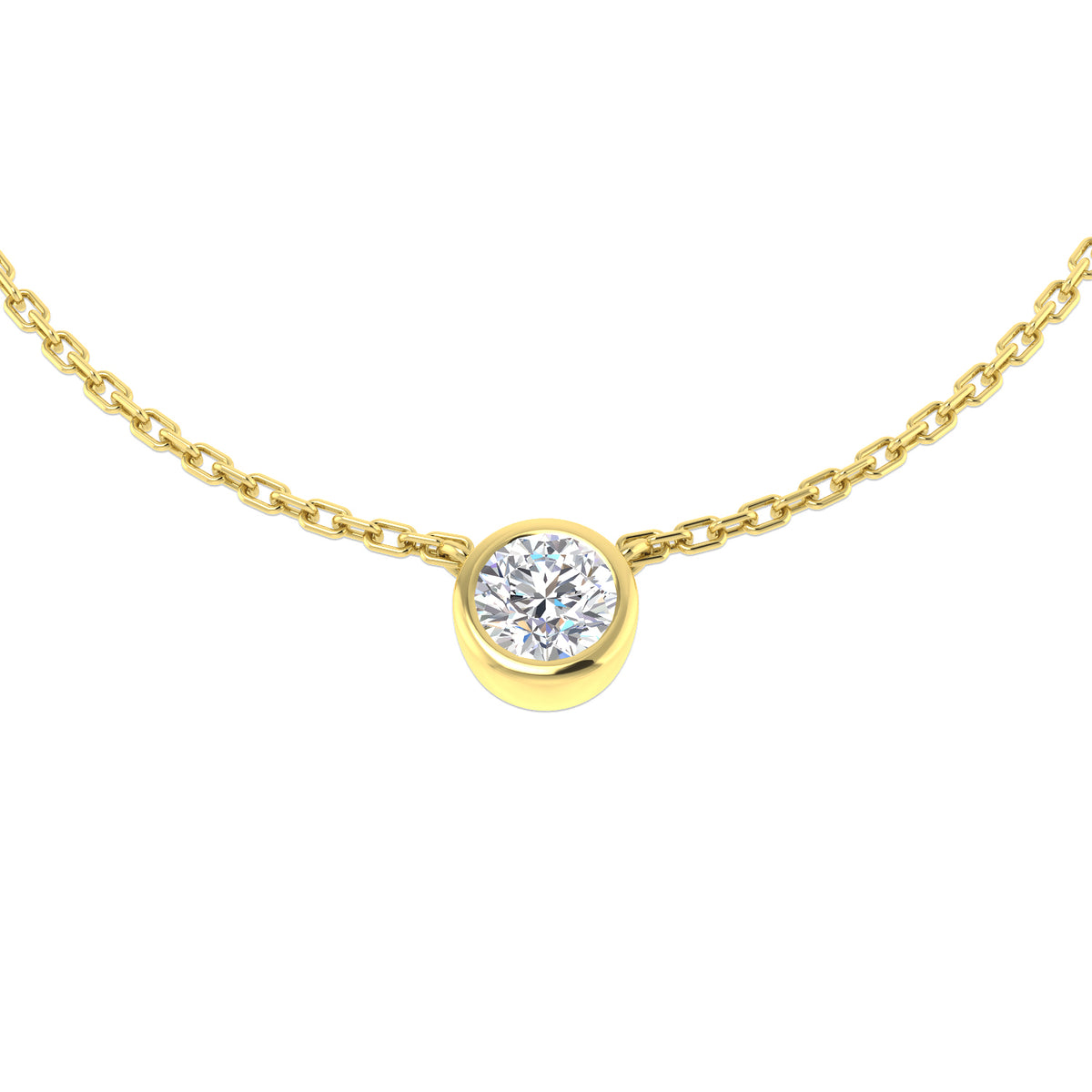 9ct Yellow Gold Round Lab Grown Diamond Necklace 1