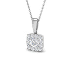 9ct White Gold Cushion Lab Grown Diamond Pendant 1