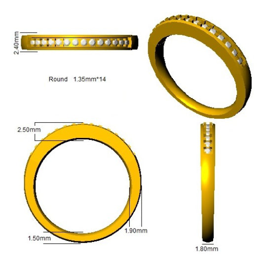 18ct Yellow Gold Round Diamond Ring 2