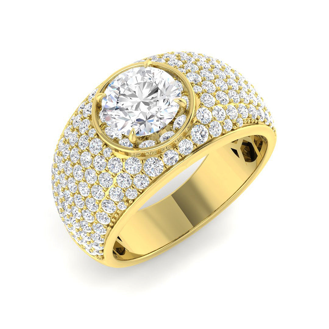 9ct Yellow Gold Round Lab Grown Diamond Ring 1