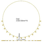 9ct Yellow Gold Oval Lab Grown Diamond Necklace 2