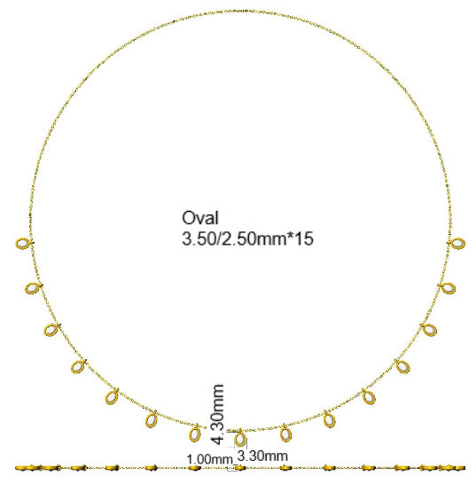 9ct Yellow Gold Oval Lab Grown Diamond Necklace 2