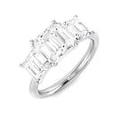 Platinum Asscher Cut Lab Grown Diamond Ring 1