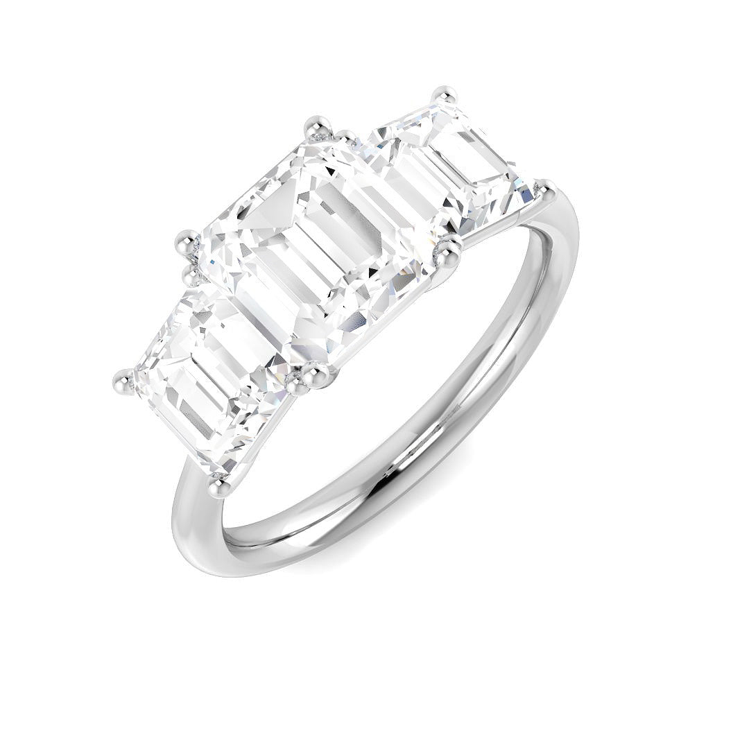 Platinum Asscher Cut Lab Grown Diamond Ring 1
