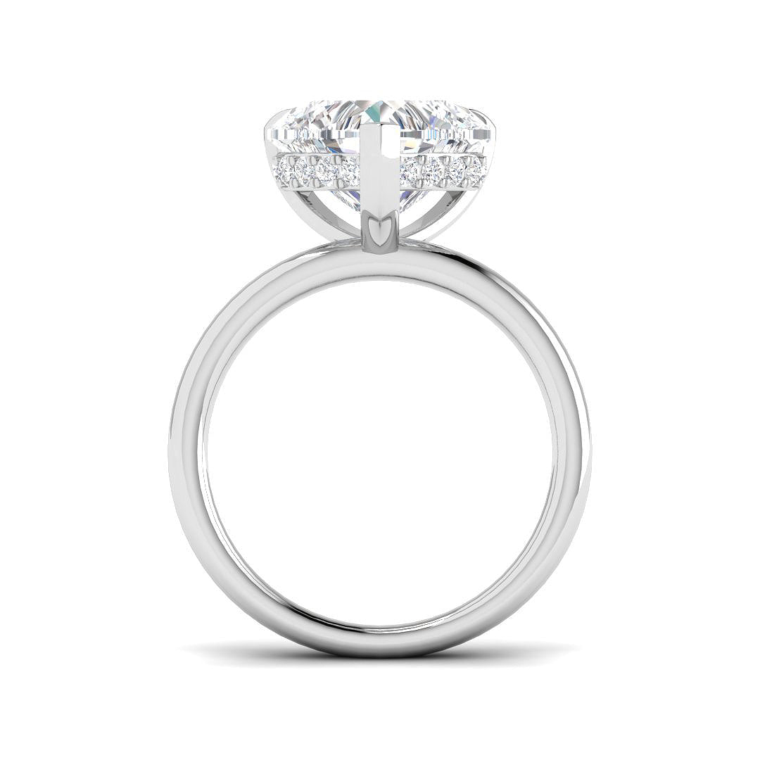 9ct White Gold Heart Lab Grown Diamond Ring 2