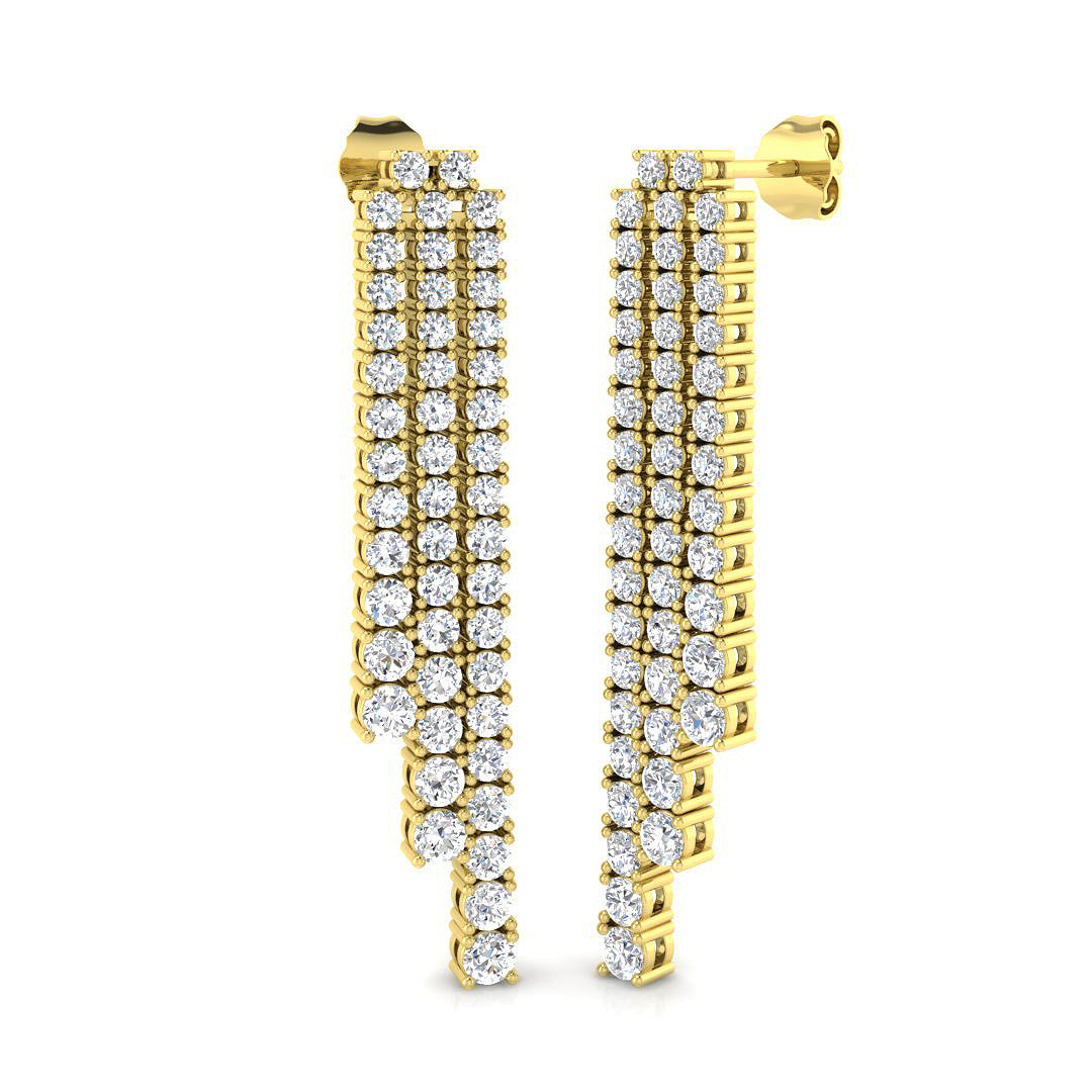 9ct Yellow Gold Round Lab Grown Diamond Earrings 1