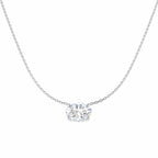9ct White Gold Oval Lab Grown Diamond Necklace 1