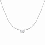 9ct White Gold Cushion Lab Grown Diamond Necklace 1