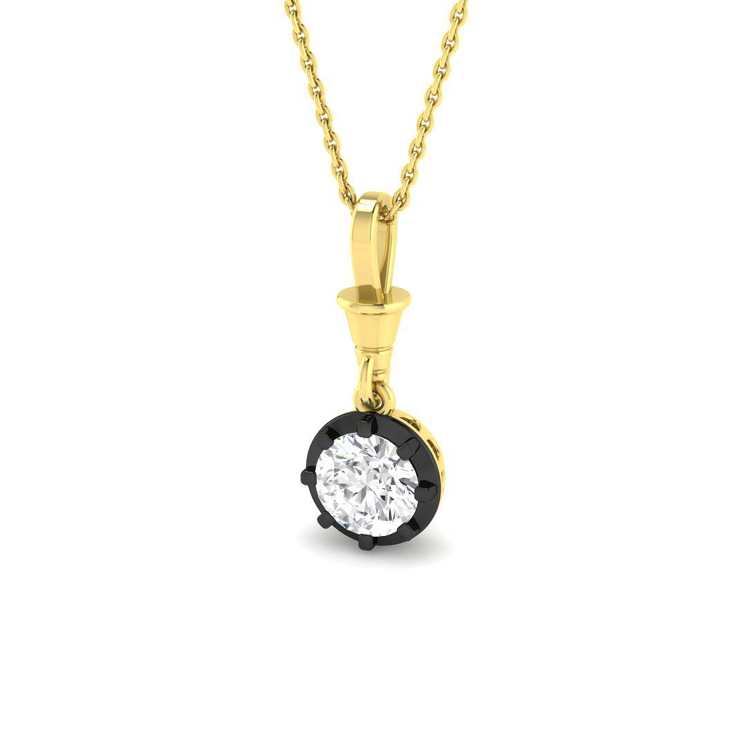 9ct Yellow Gold Round Lab Grown Diamond Pendant 1