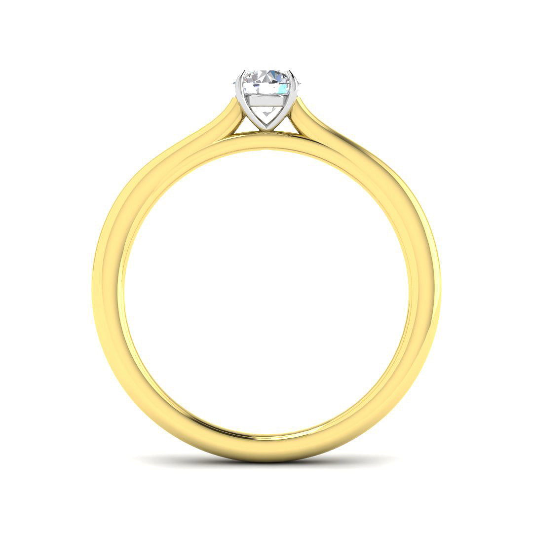 9ct Two Tone Round Lab Grown Diamond Ring 2