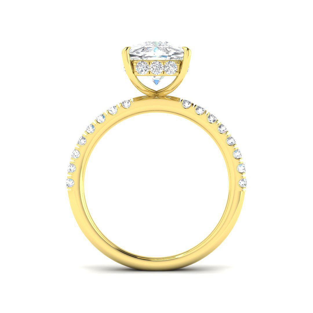 18ct Yellow Gold Cushion Lab Grown Diamond Ring 2