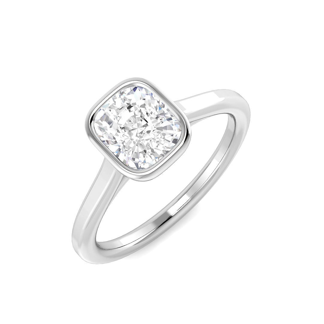 Platinum Cushion Lab Grown Diamond Ring 1