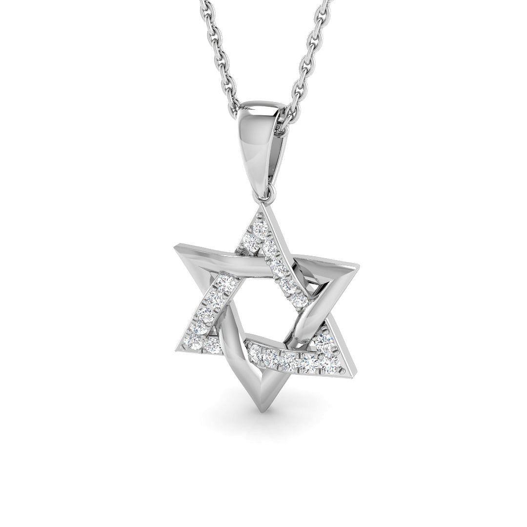 9ct White Gold Round Lab Grown Diamond Pendant 1