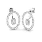 9ct White Gold Emerald Cut Lab Grown Diamond Earrings 1