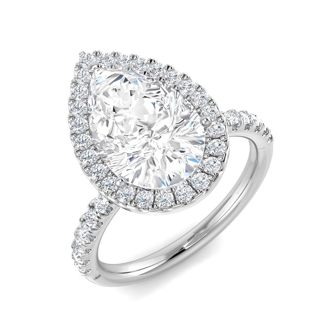 Platinum Pear Lab Grown Diamond Ring 1