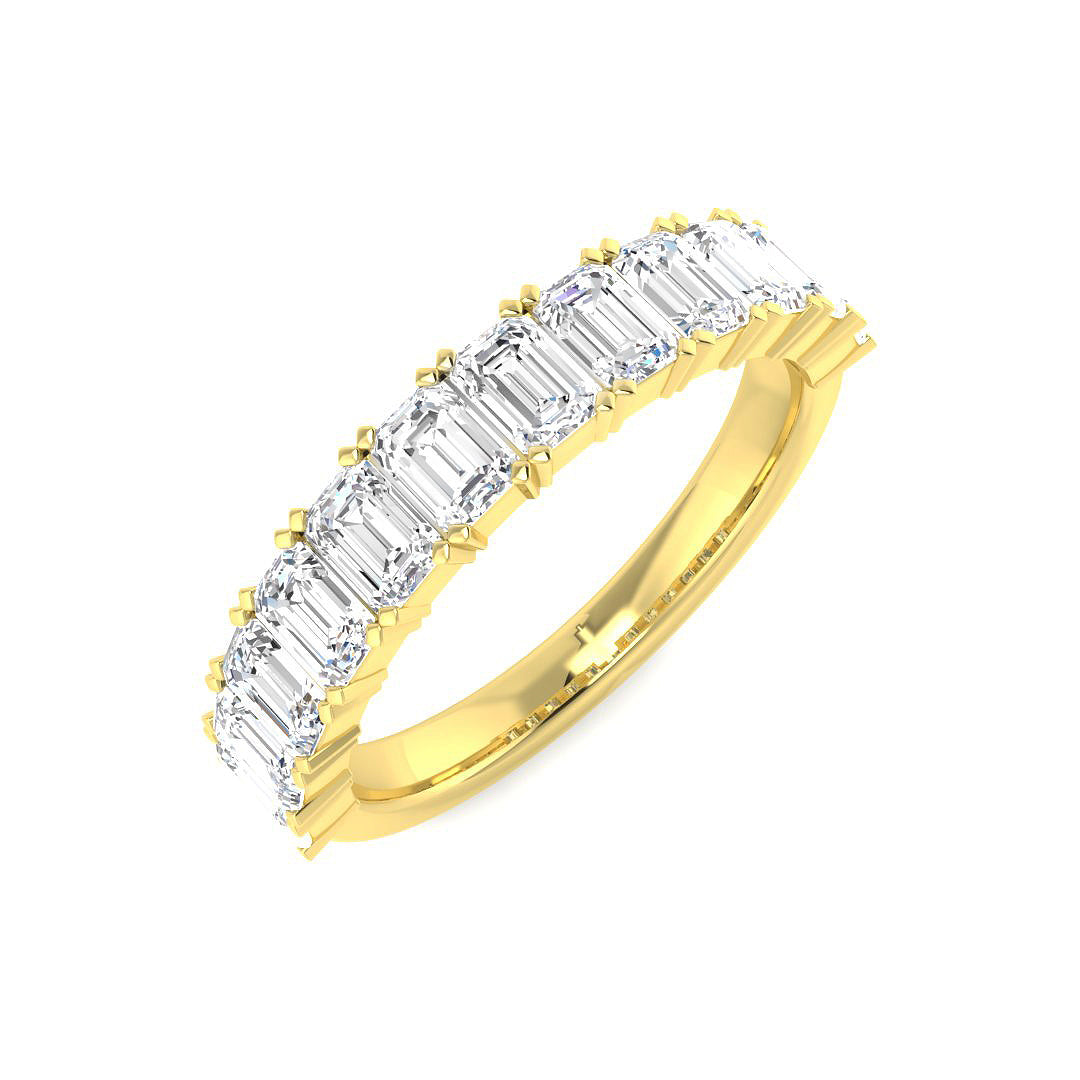 9ct Yellow Gold Emerald Cut Lab Grown Diamond Ring 1