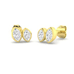 9ct Yellow Gold Marquise Lab Grown Diamond Earrings 1
