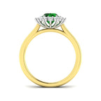 9ct Two Tone Oval Emerald and Diamond Ring 2