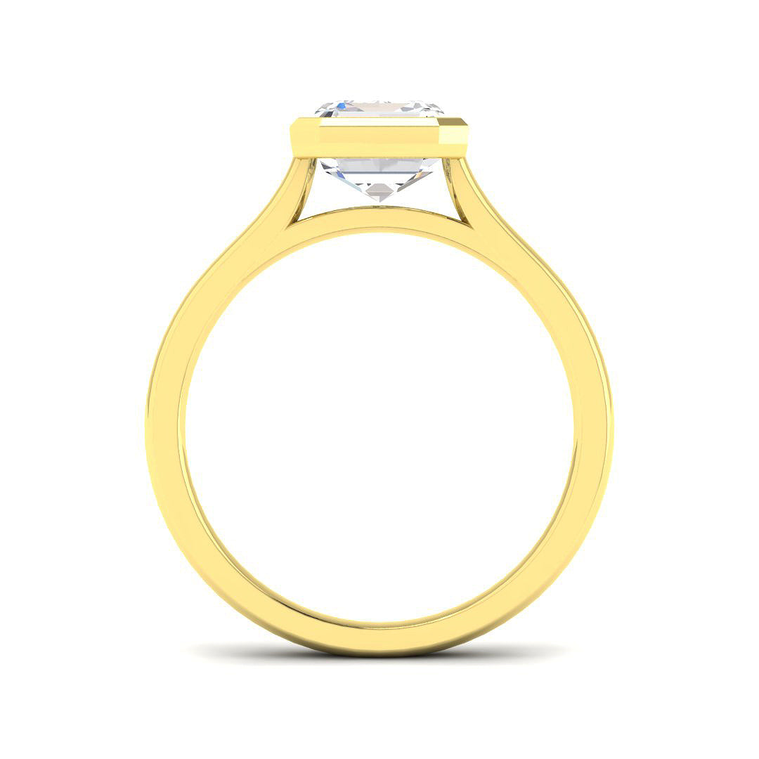 9ct Yellow Gold Asscher Cut Lab Grown Diamond Ring 2