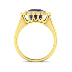 9ct Yellow Gold Cushion Tanzanite and Diamond Ring 2
