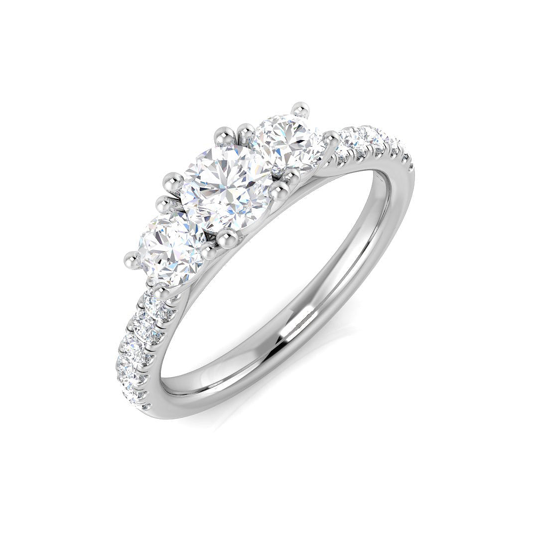 Platinum Round Lab Grown Diamond Ring 1