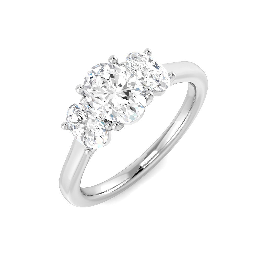 9ct White Gold Oval Lab Grown Diamond Ring 1