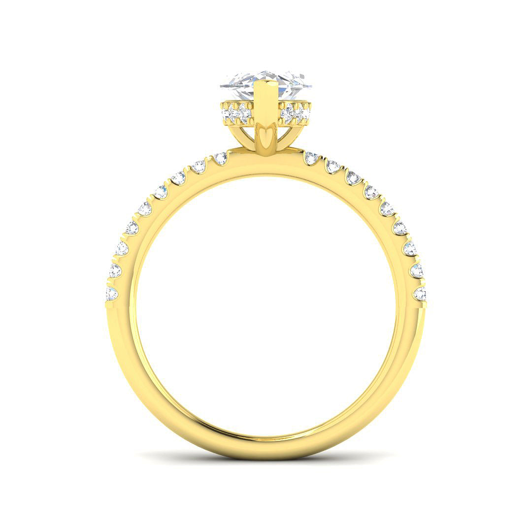 9ct Yellow Gold Marquise Lab Grown Diamond Ring 2