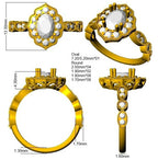 9ct Yellow Gold Oval Emerald and Diamond Ring 3
