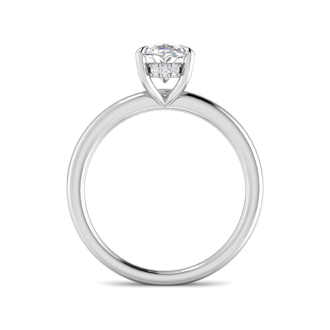 9ct White Gold Oval Lab Grown Diamond Ring 5