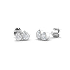 9ct White Gold Pear Lab Grown Diamond Earrings 1