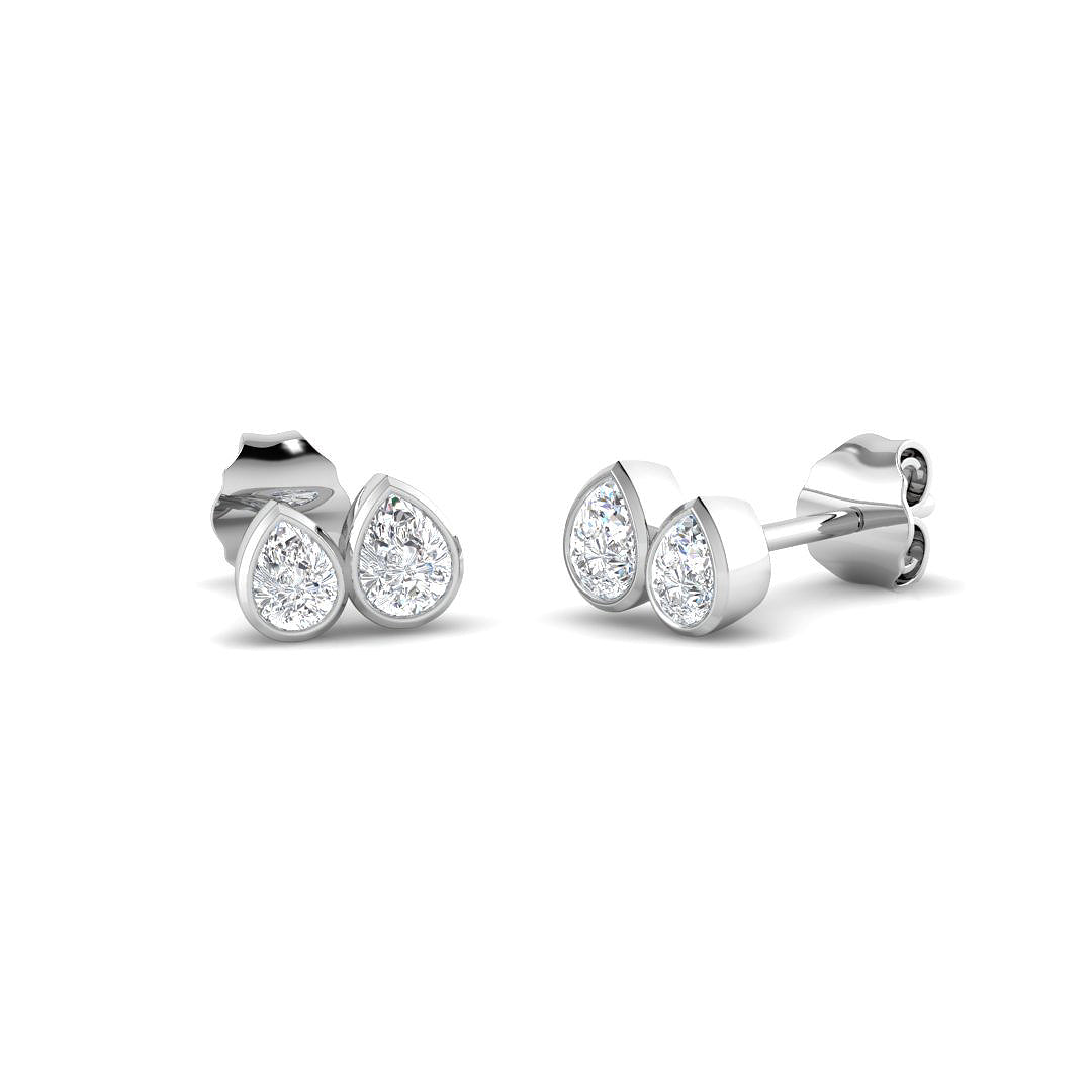 9ct White Gold Pear Lab Grown Diamond Earrings 1