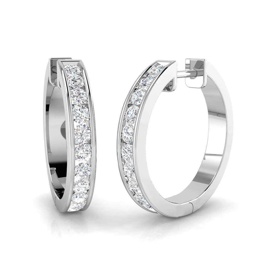 9ct White Gold Round Lab Grown Diamond Earrings 1