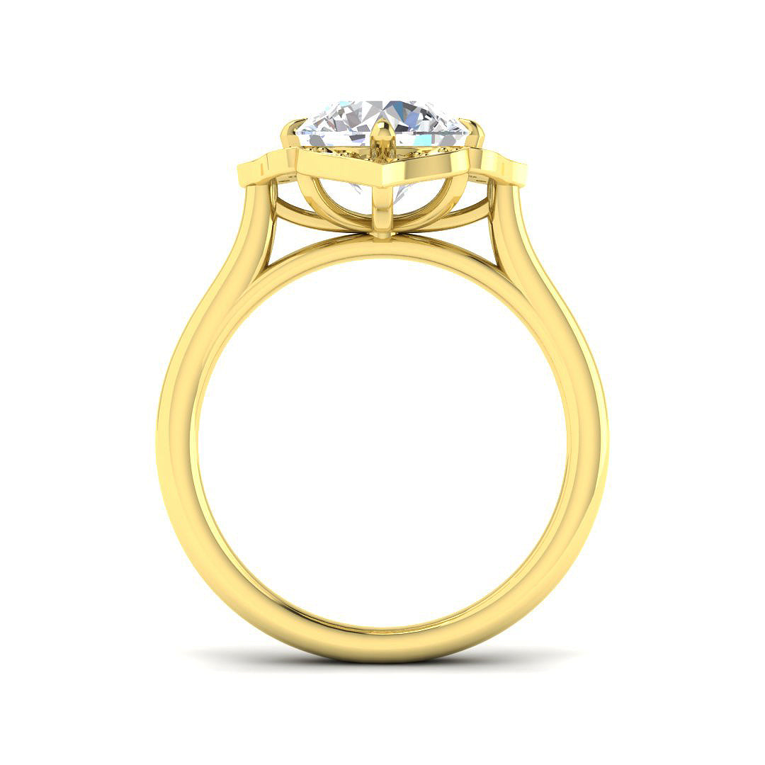 9ct Yellow Gold Round Lab Grown Diamond Ring 2