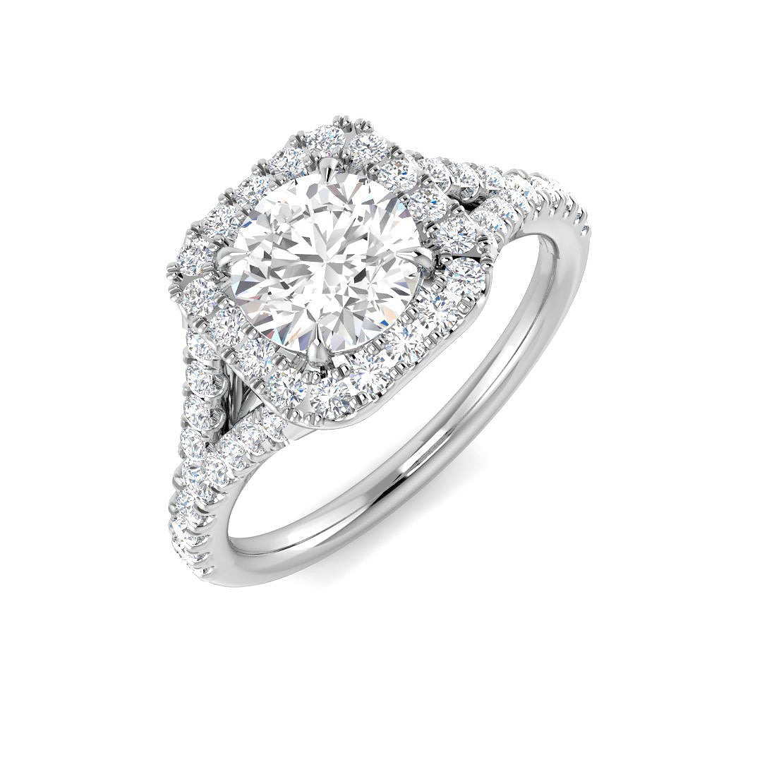 Platinum Round Lab Grown Diamond Ring 1