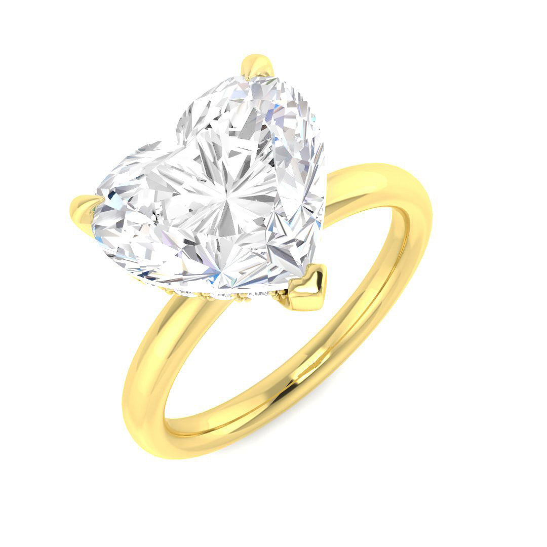 9ct Yellow Gold Heart Lab Grown Diamond Ring 1