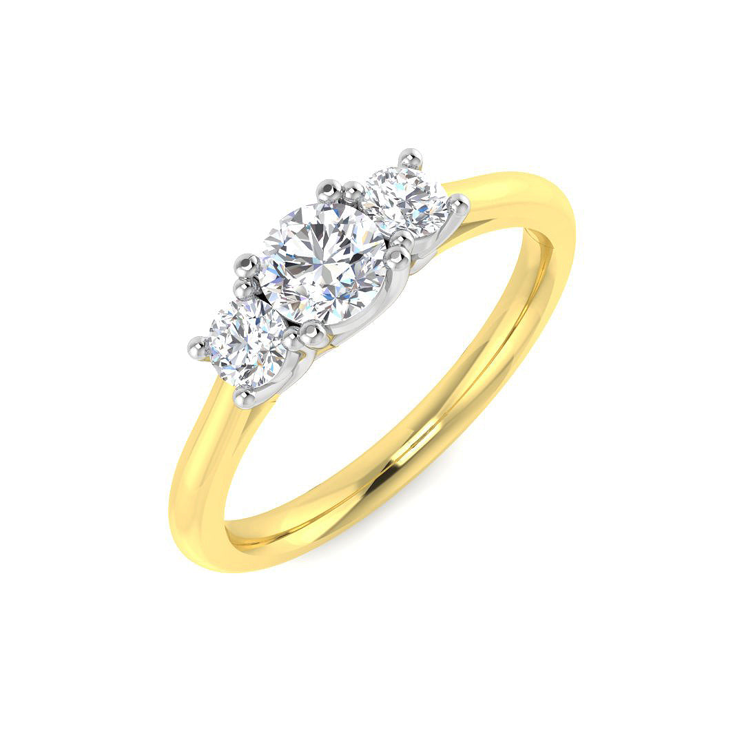 9ct Yellow Gold Round Lab Grown Diamond Ring 1