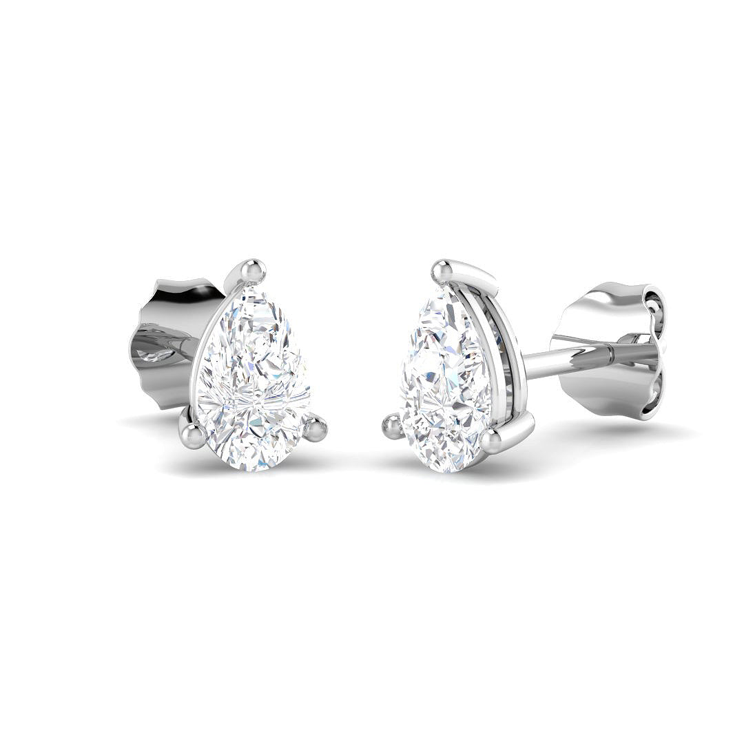 9ct White Gold Pear Lab Grown Diamond Earrings 1