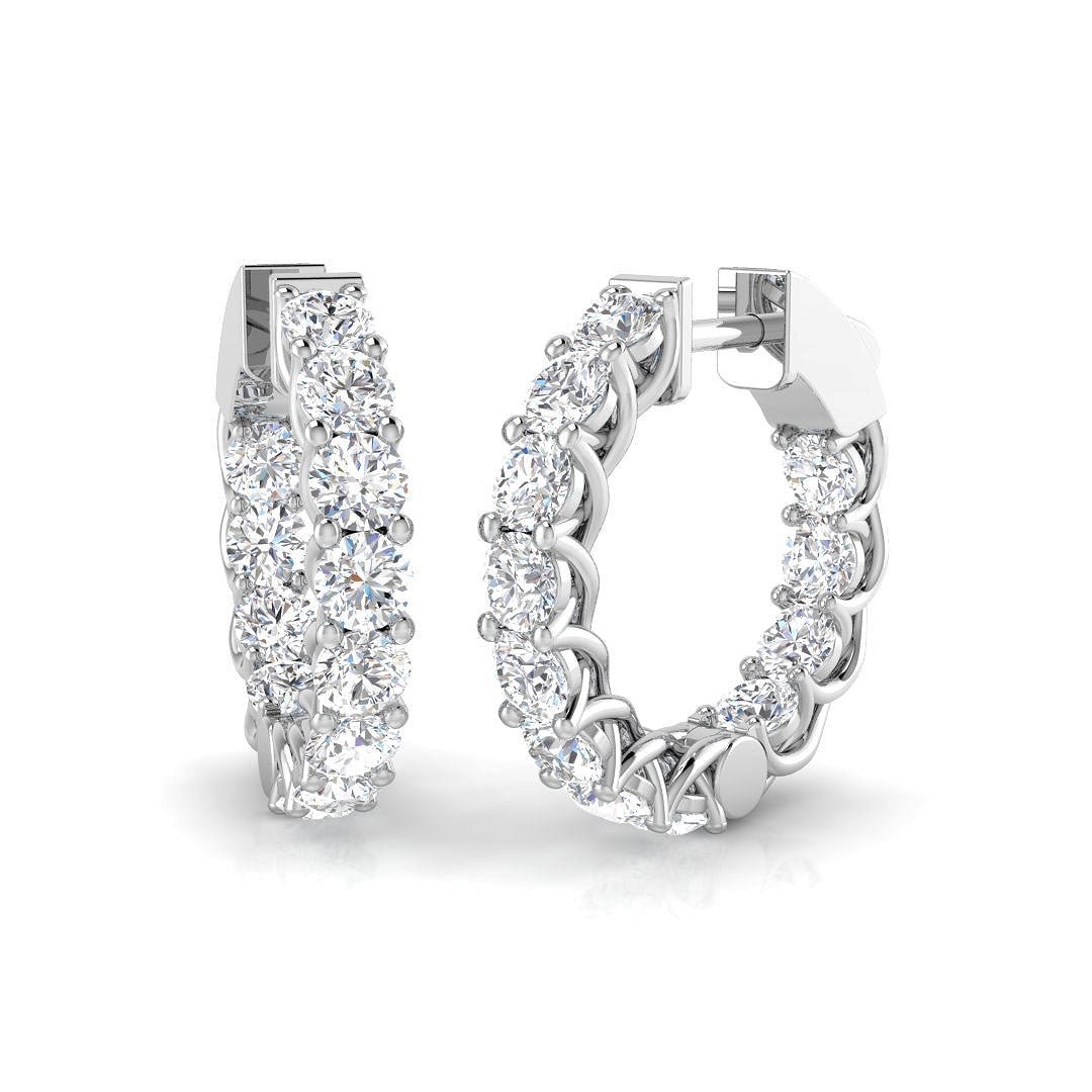 9ct White Gold Round Lab Grown Diamond Earrings 1