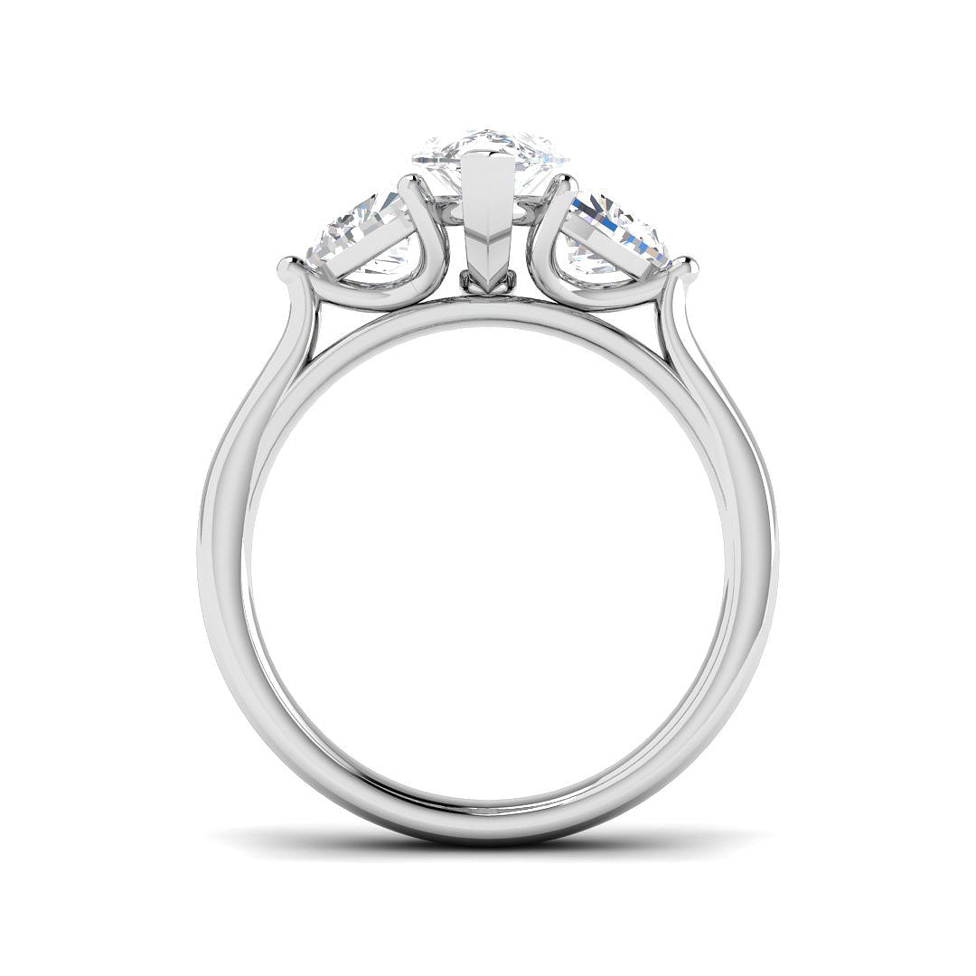 9ct White Gold Marquise and Trillion Lab Grown Diamond Ring 2