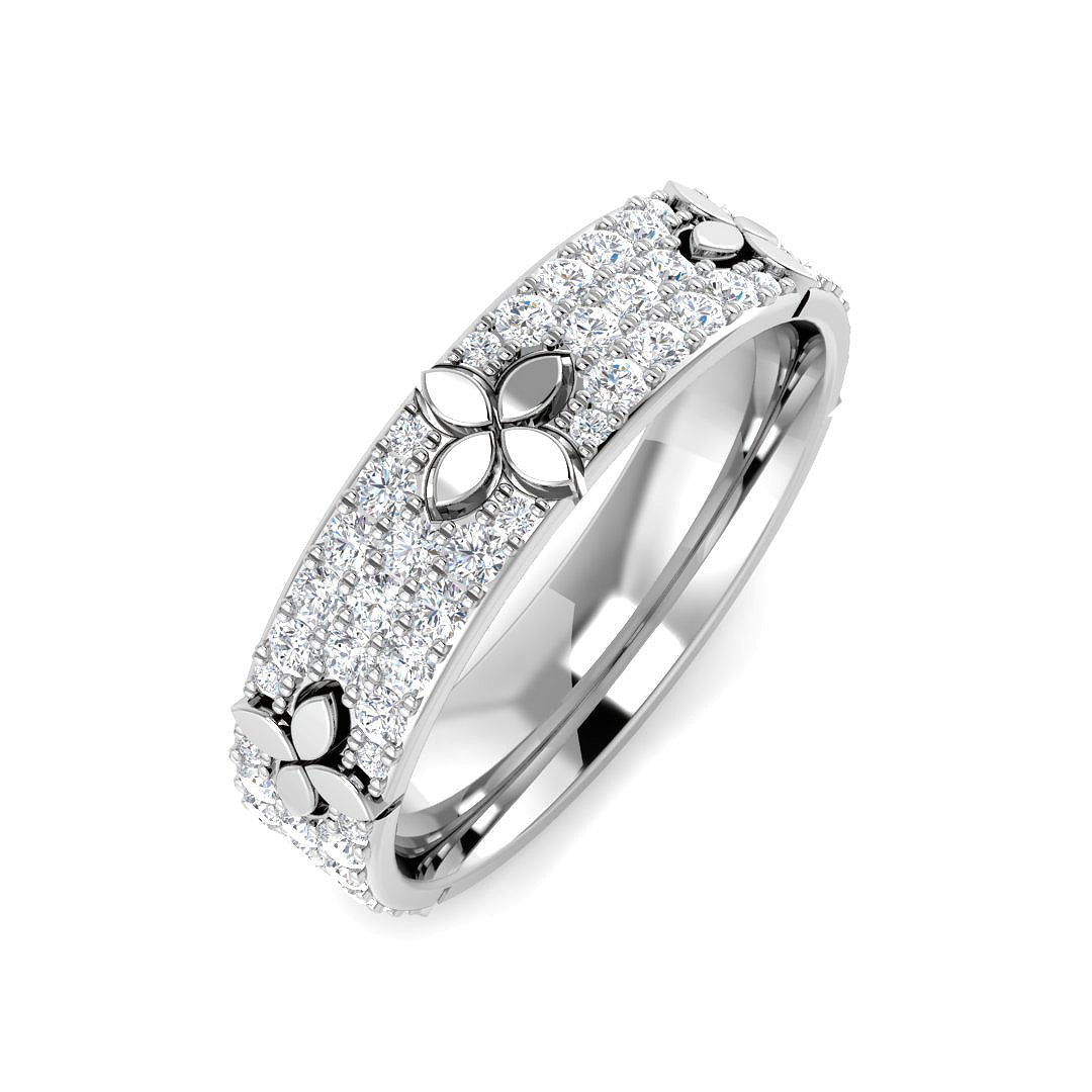 9ct White Gold Round Lab Grown Diamond Ring 1